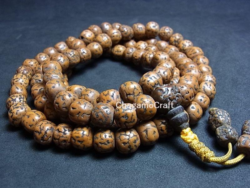金剛菩提樹のチベット念珠 ( Tibetan Rudraksha Mala ) 108珠・10mm