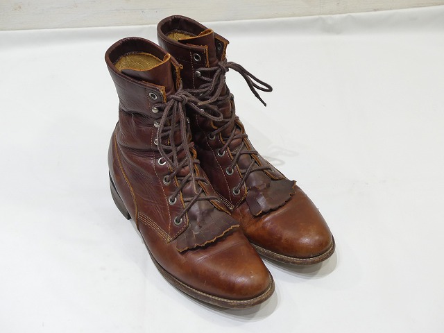 USA製 80s JUSTIN タッセル付き レースアップ ブーツ - Chago Chago