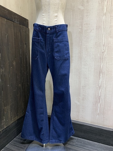 70s ビンテージ seafarer US NAVY ミリタリー デニム セーラー フレア