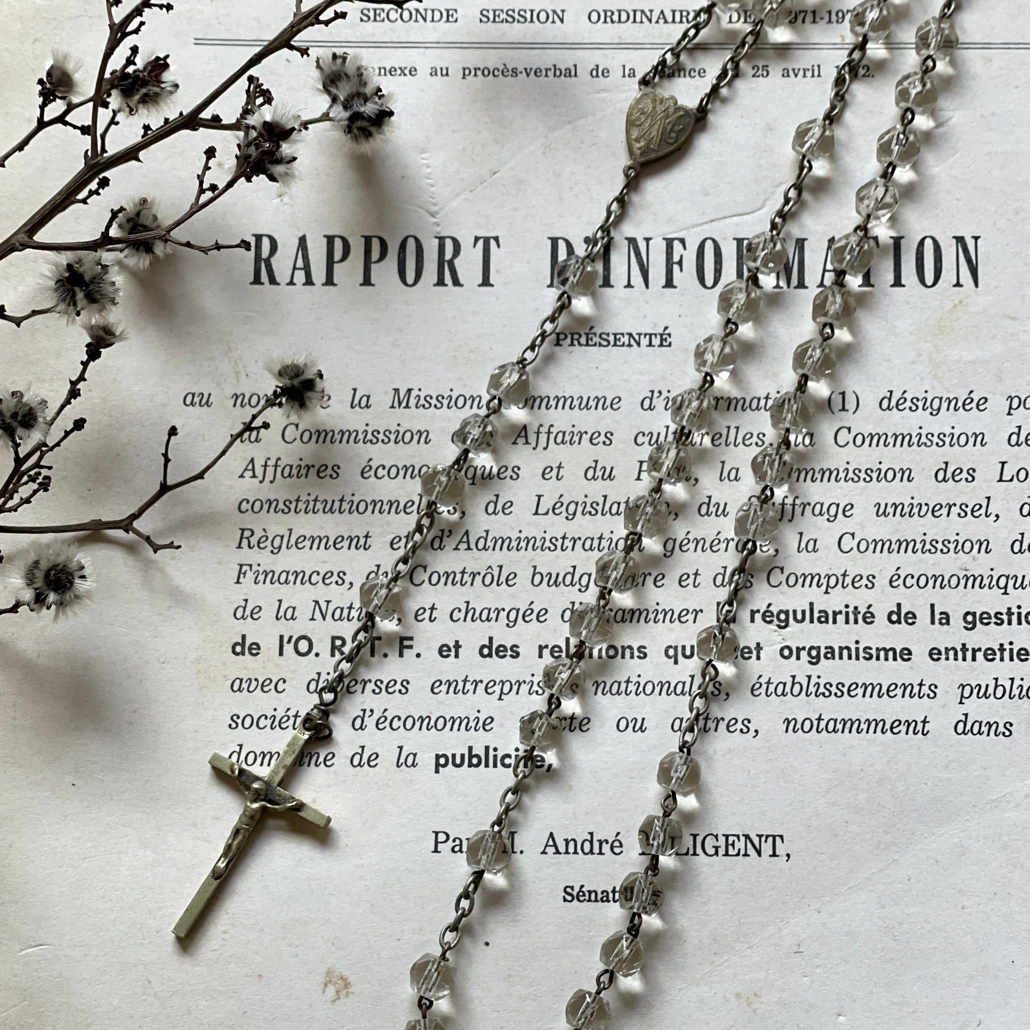 透明感が素敵なロザリオ（宗教道具） フランスアンティーク