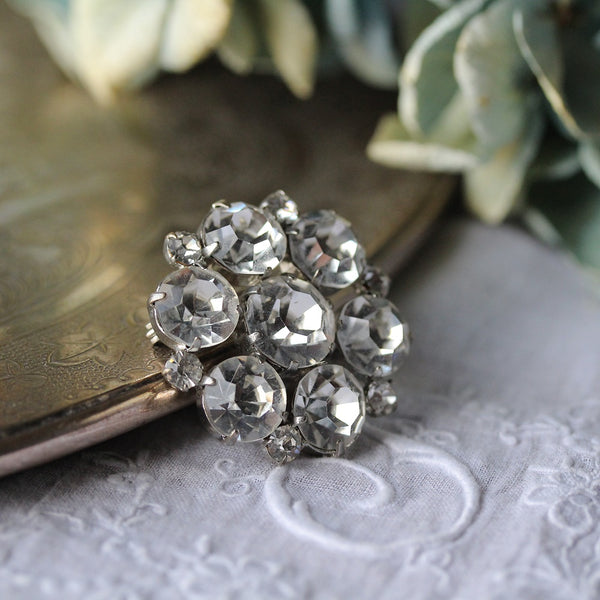 1920年代シンプルなガラスのブローチ（直径3.5cm） イギリス