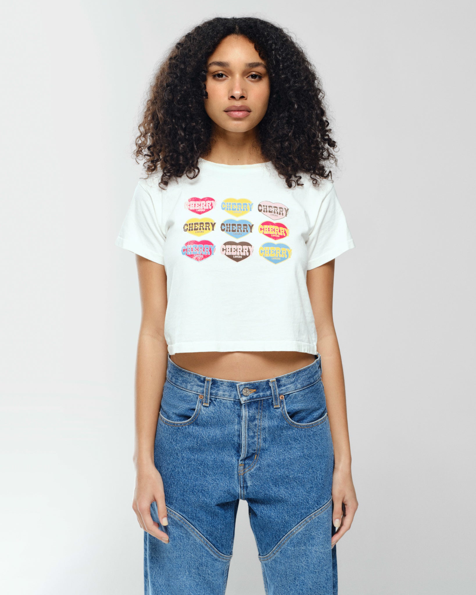 Lovers Boxy Baby Tee (White) – CHERRY LA