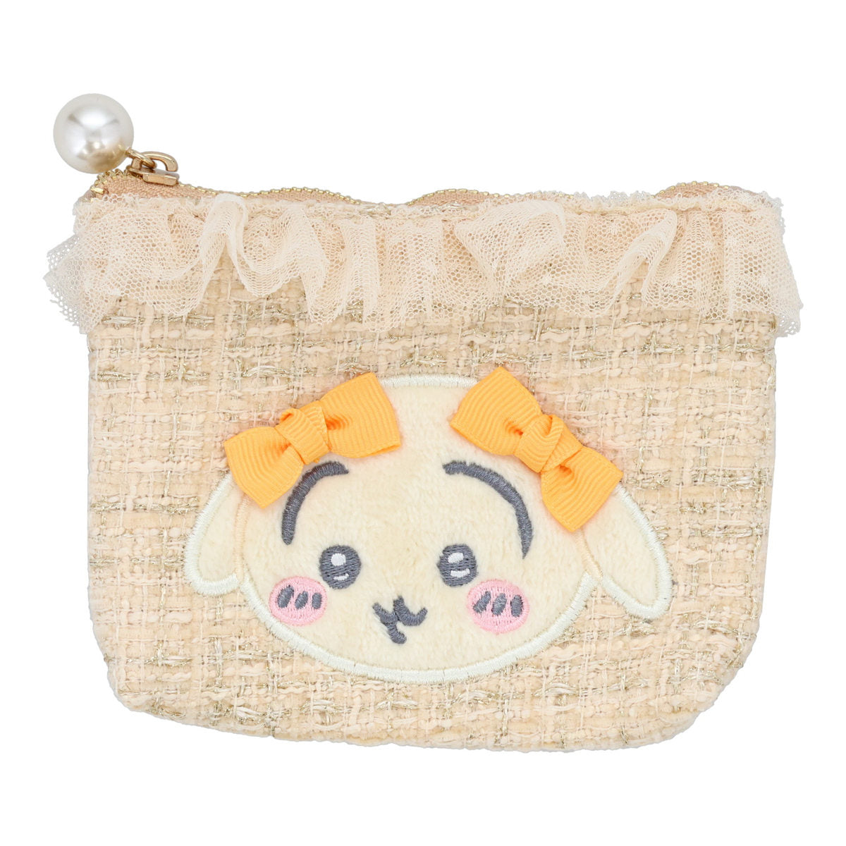 ちいかわ ツイードティッシュポーチ（うさぎリボン） | ちいかわ