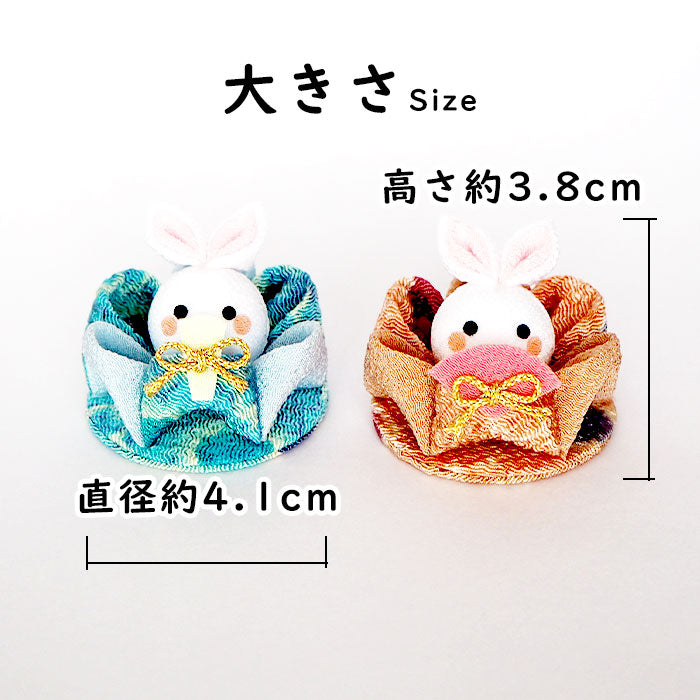 受注生産品】つまみ細工 -うさぎ雛セット- — ちりめん細工館 公式