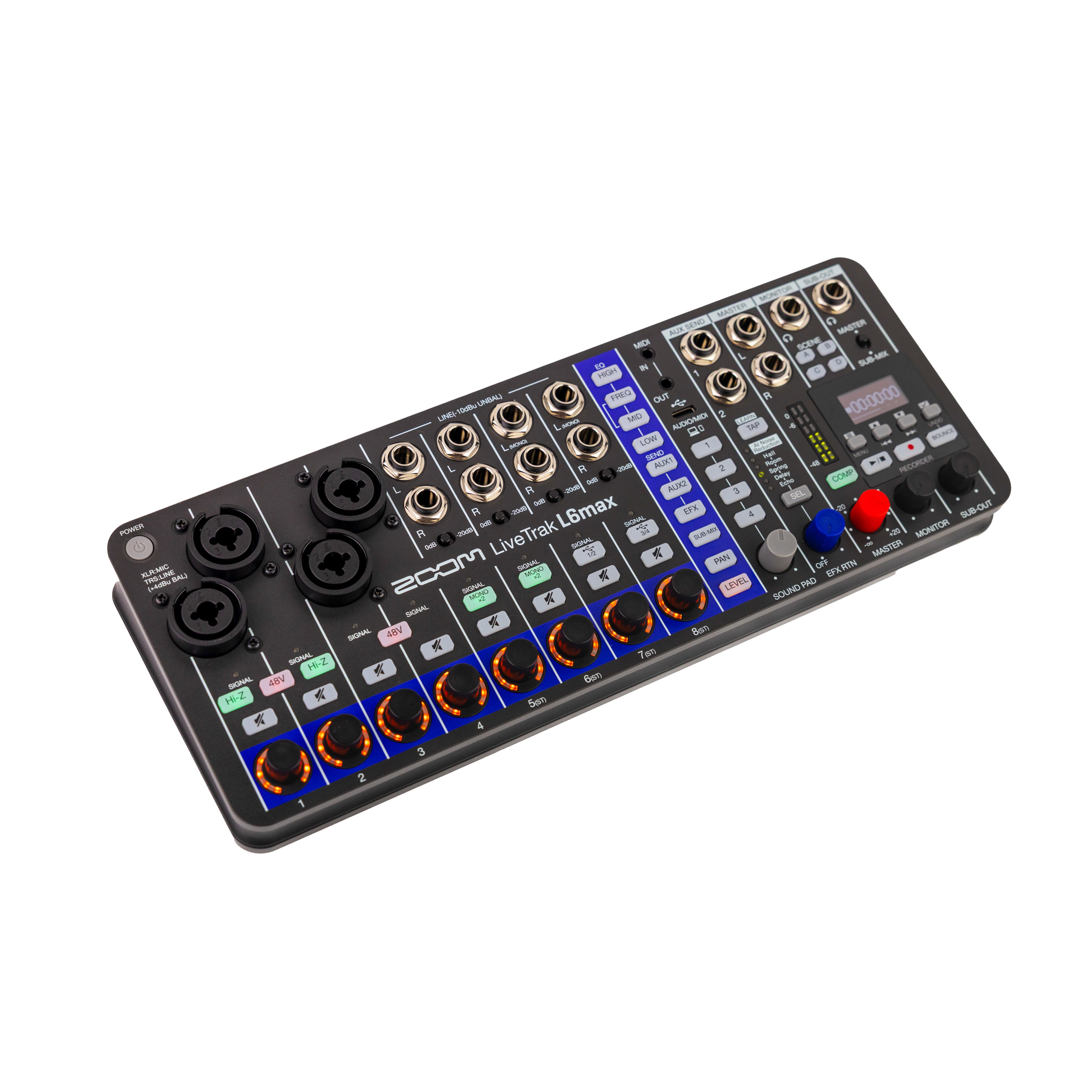 Zoom LiveTrak L6max 12-Channel Mixer and Recorder for Music