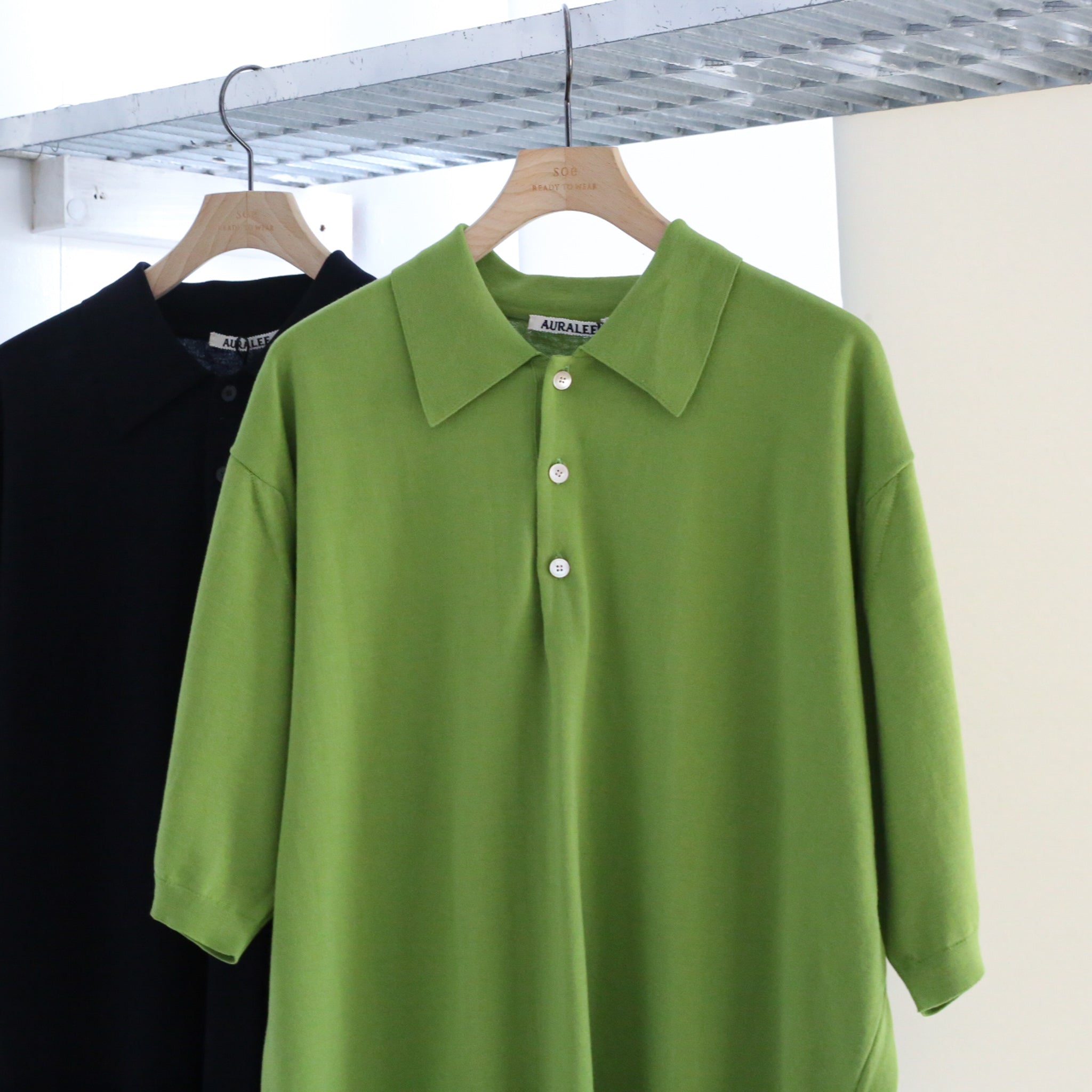 AURALEE SUPER HIGH GAUGE COTTON KNIT POLO – Chum!