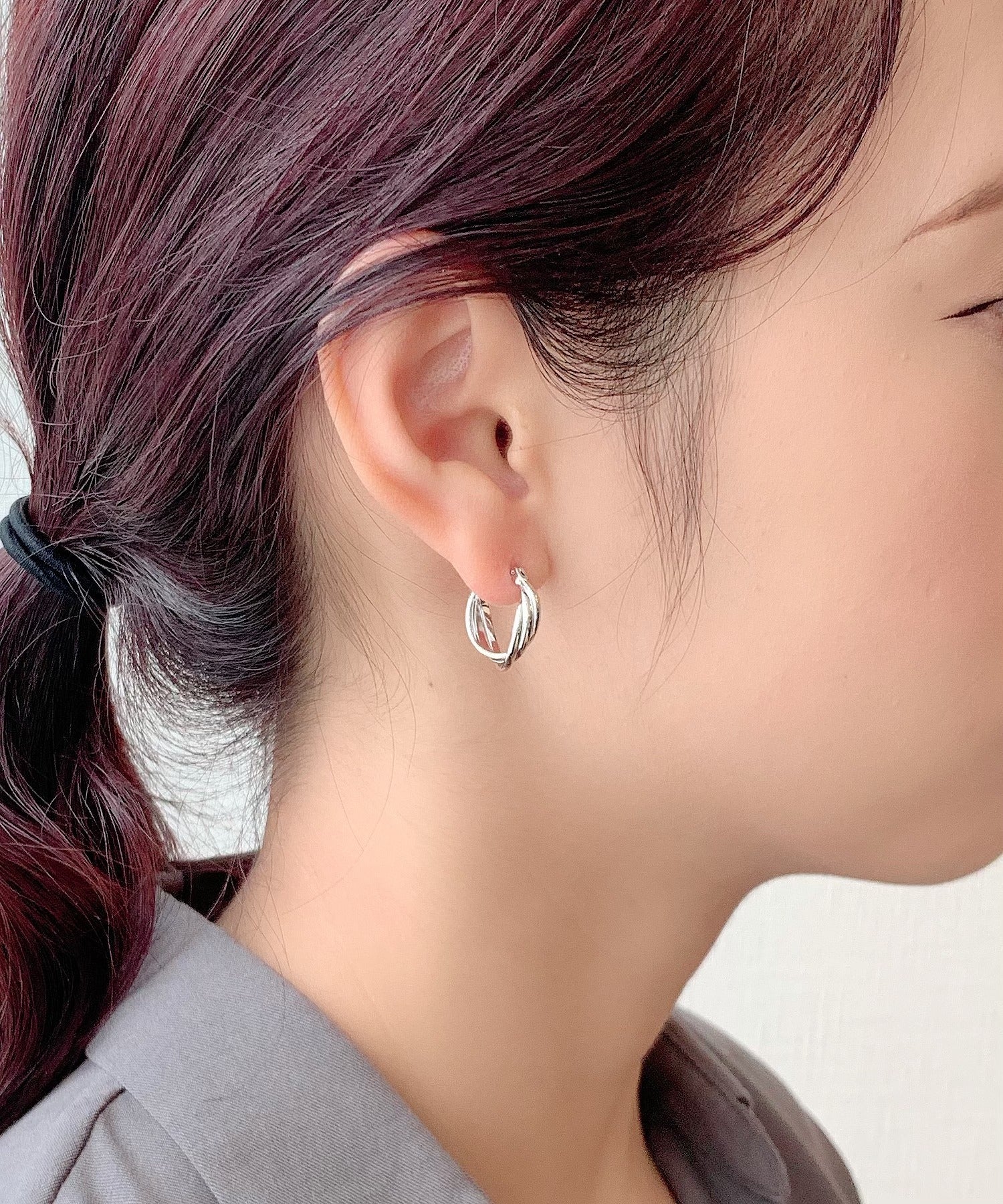 ミニねじれ3連フープピアス (両耳用) – ciite'