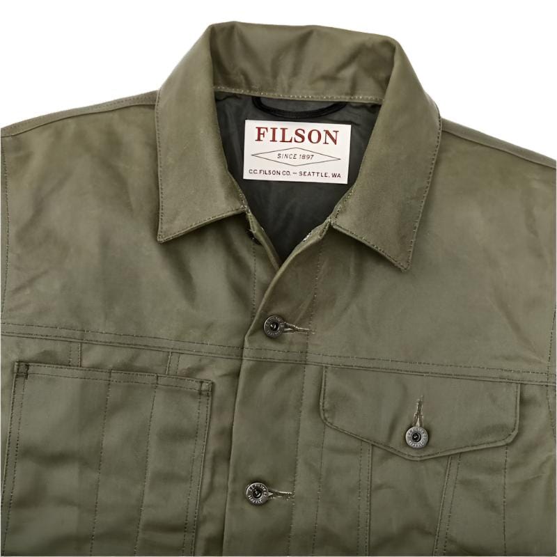 Filson - Tin Cloth Lined Cruiser Jacket in Military Green – City