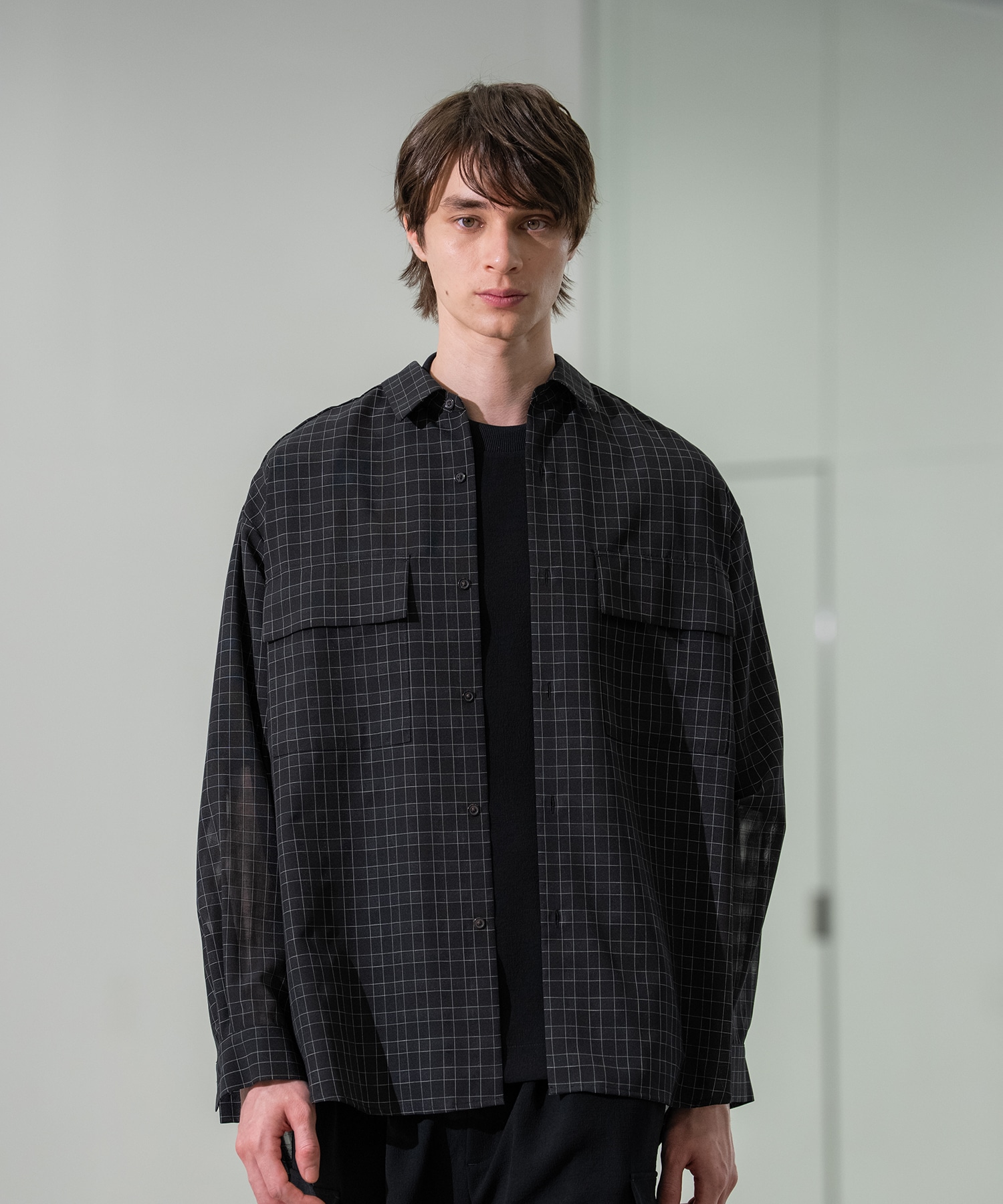 シアーグラフチェックシャツ(1 BLACK): : メンズ｜CITY TOKYO ONLINE STORE