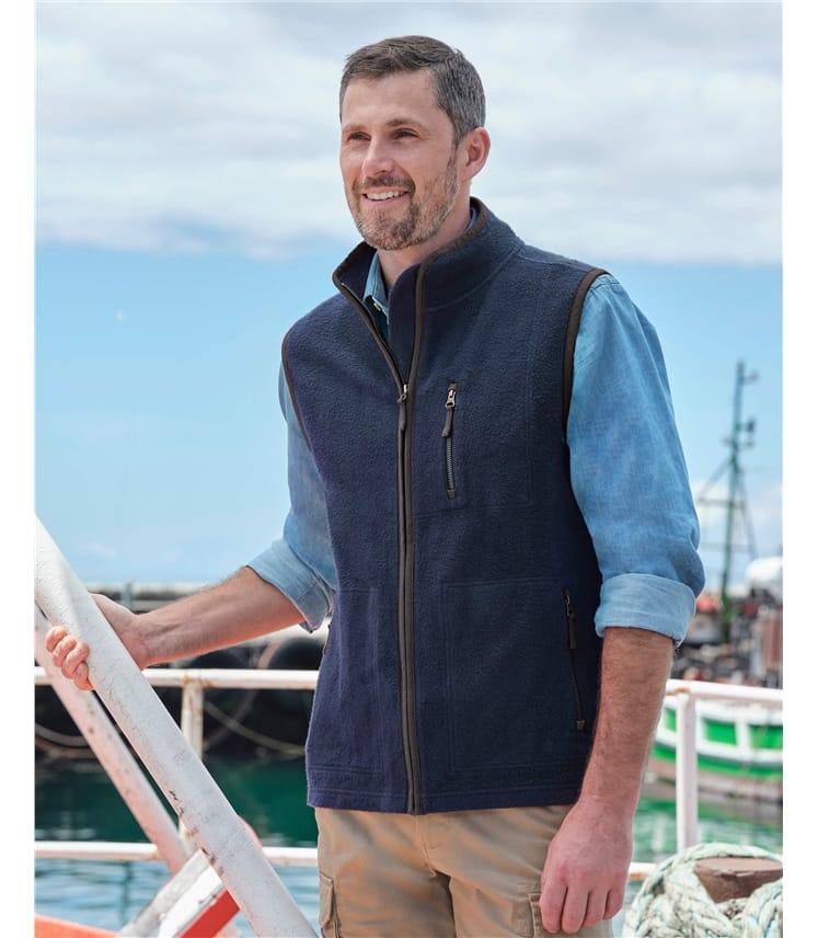 Navy | Fleece Vest | WoolOvers US
