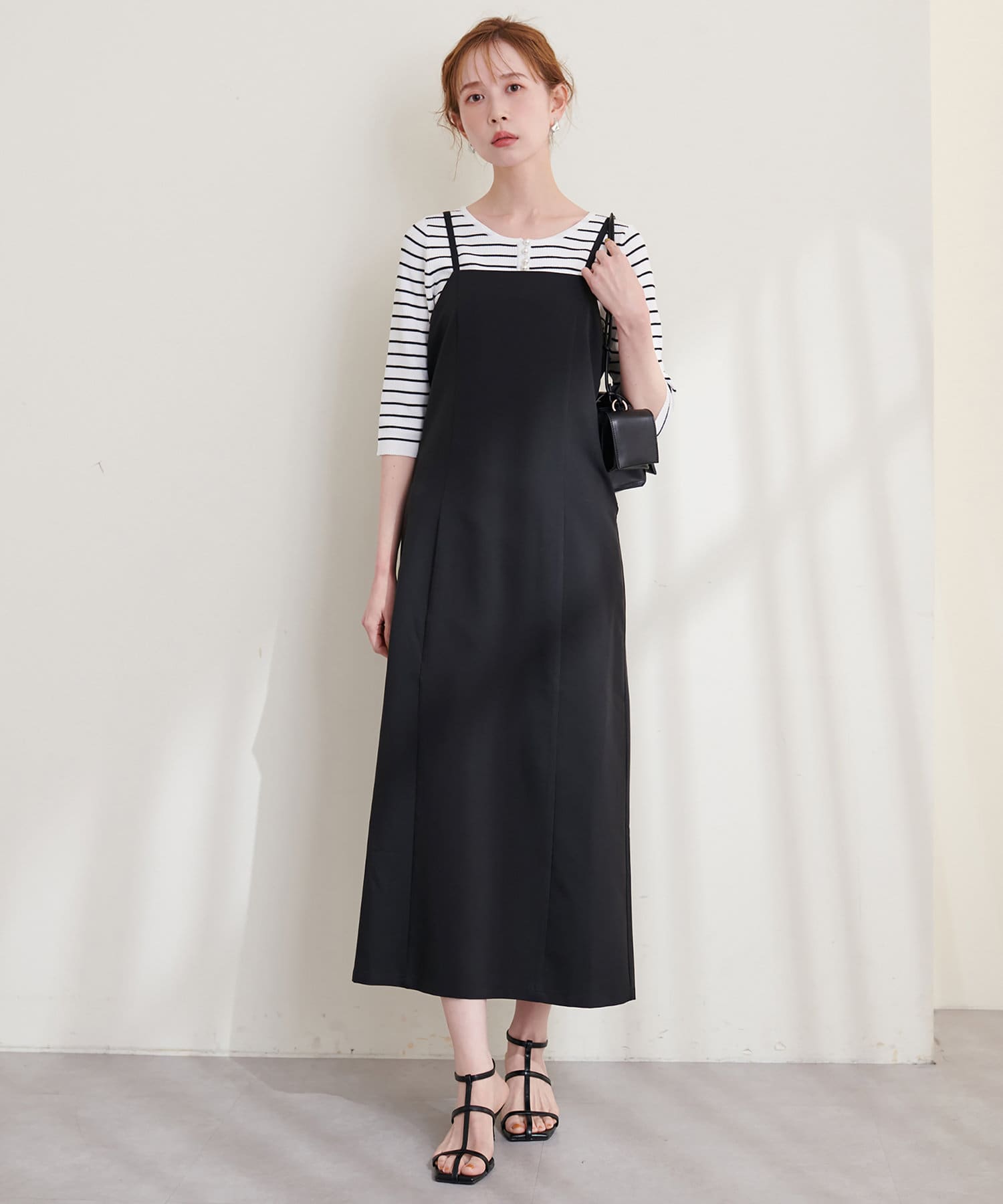 変形バックリボンナローキャミワンピース | natural couture