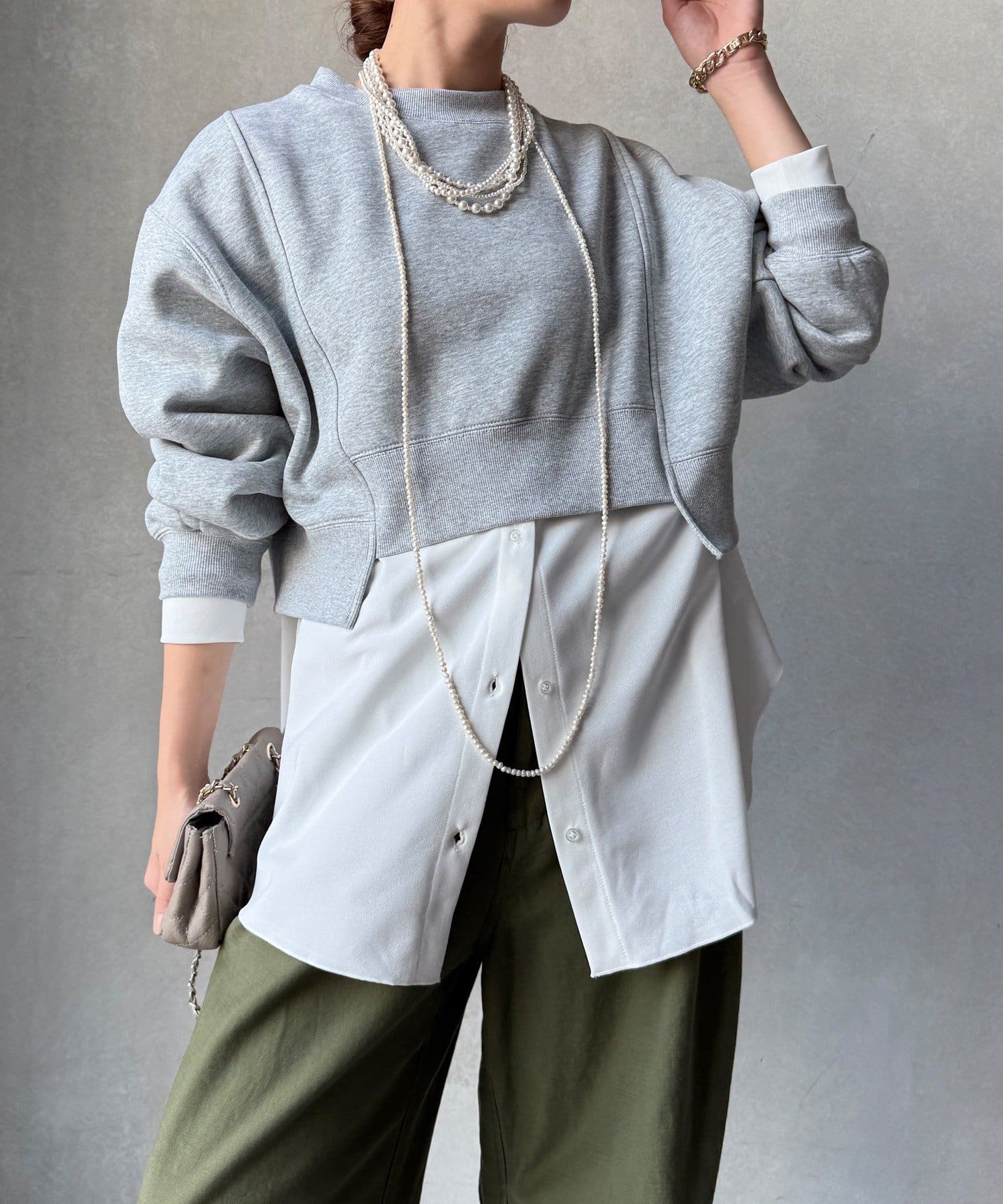 WEB限定】裏毛裏起毛ショートトップスアンサンブル | DOUDOU(ドゥドゥ