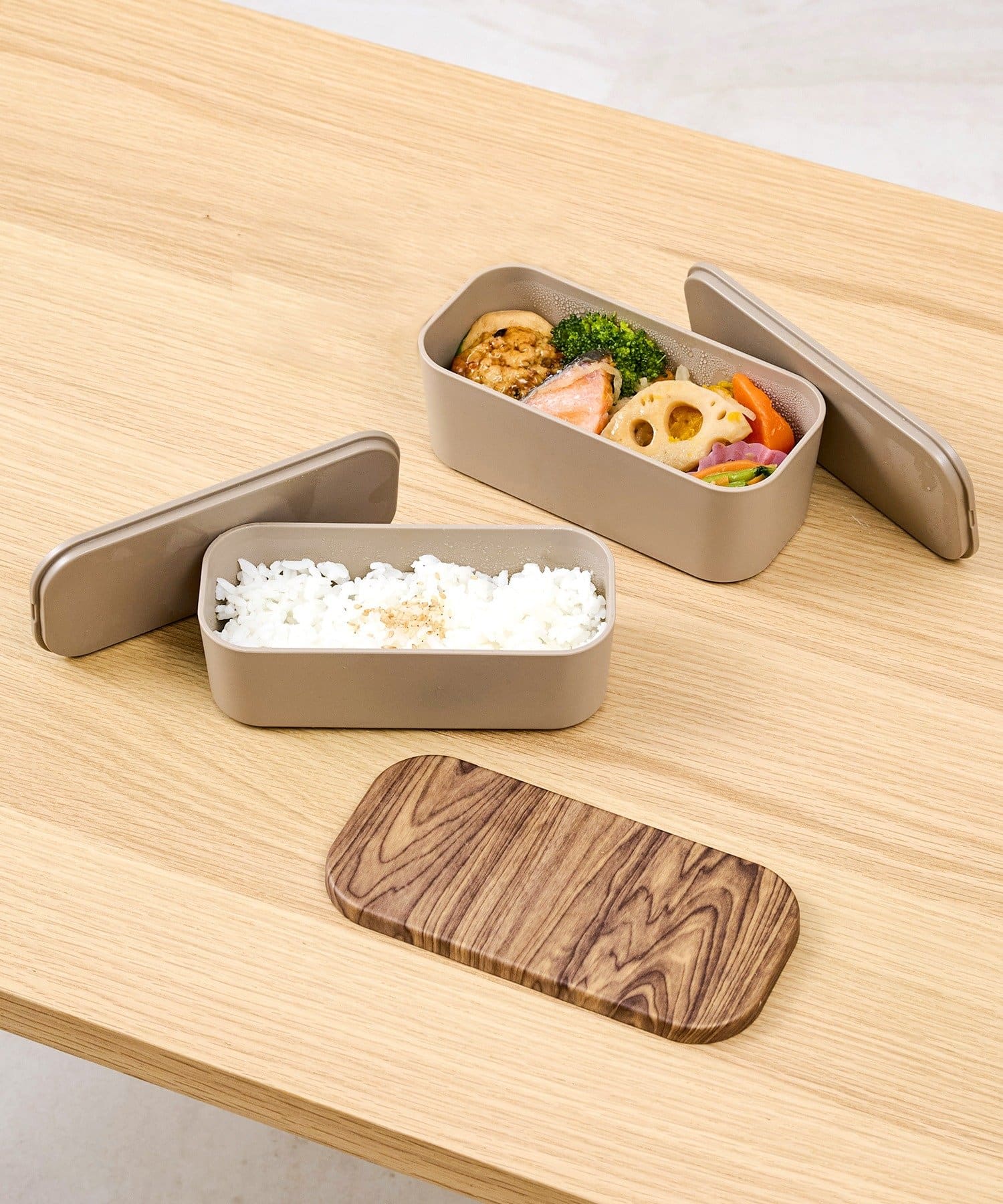 木目風ランチボックス2段：640ml／KITINTO | 3COINS(スリーコインズ