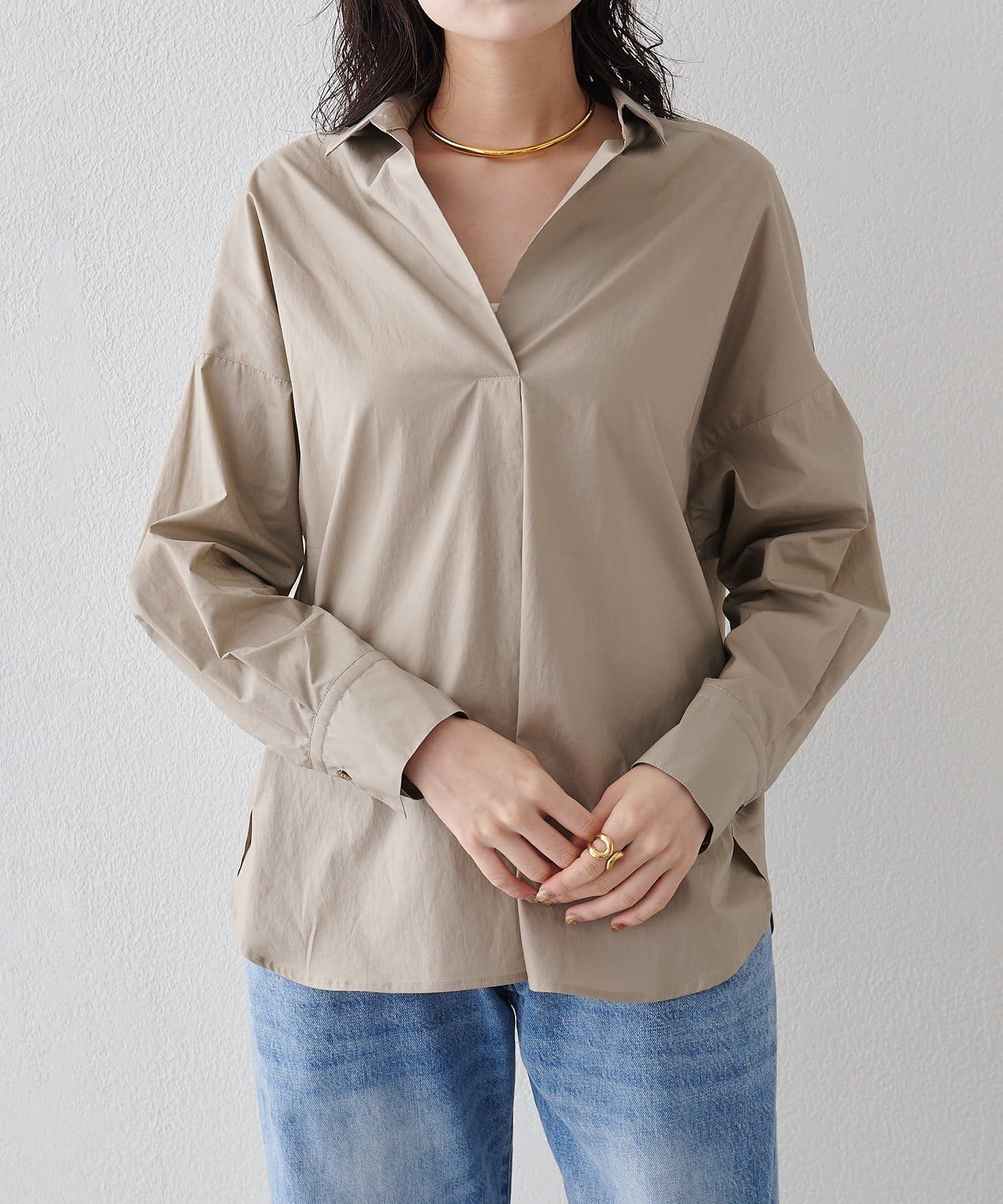 スキッパーロングスリーブシャツ | Drawing Numbers(ドローイング