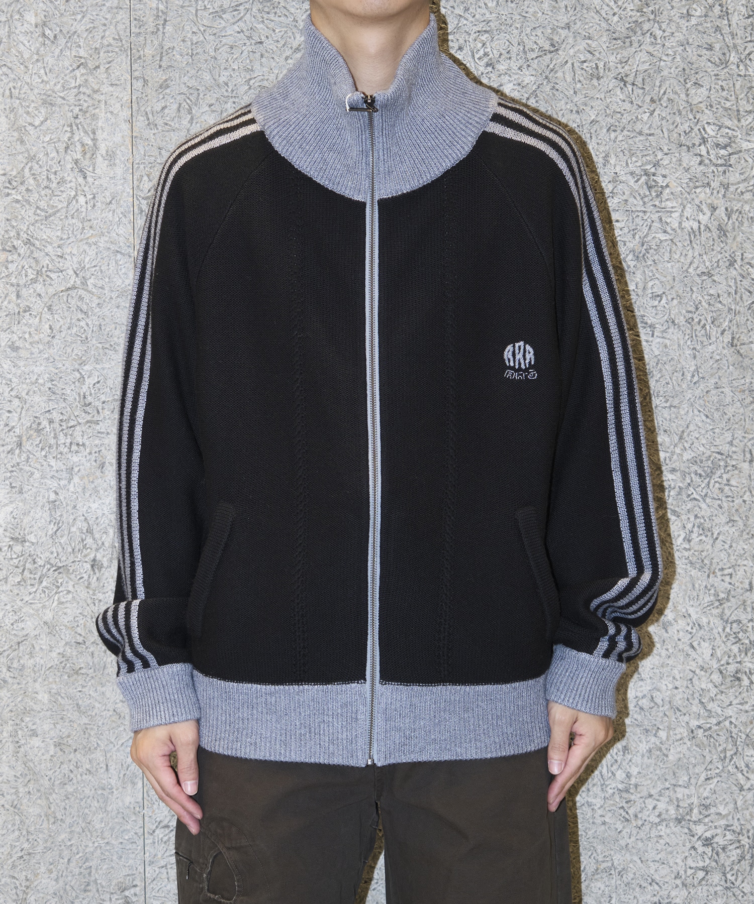 KNITTED TRACK JACKET(1 BLACK): RICE NINE TEN: MENS｜CONZ ONLINE STORE