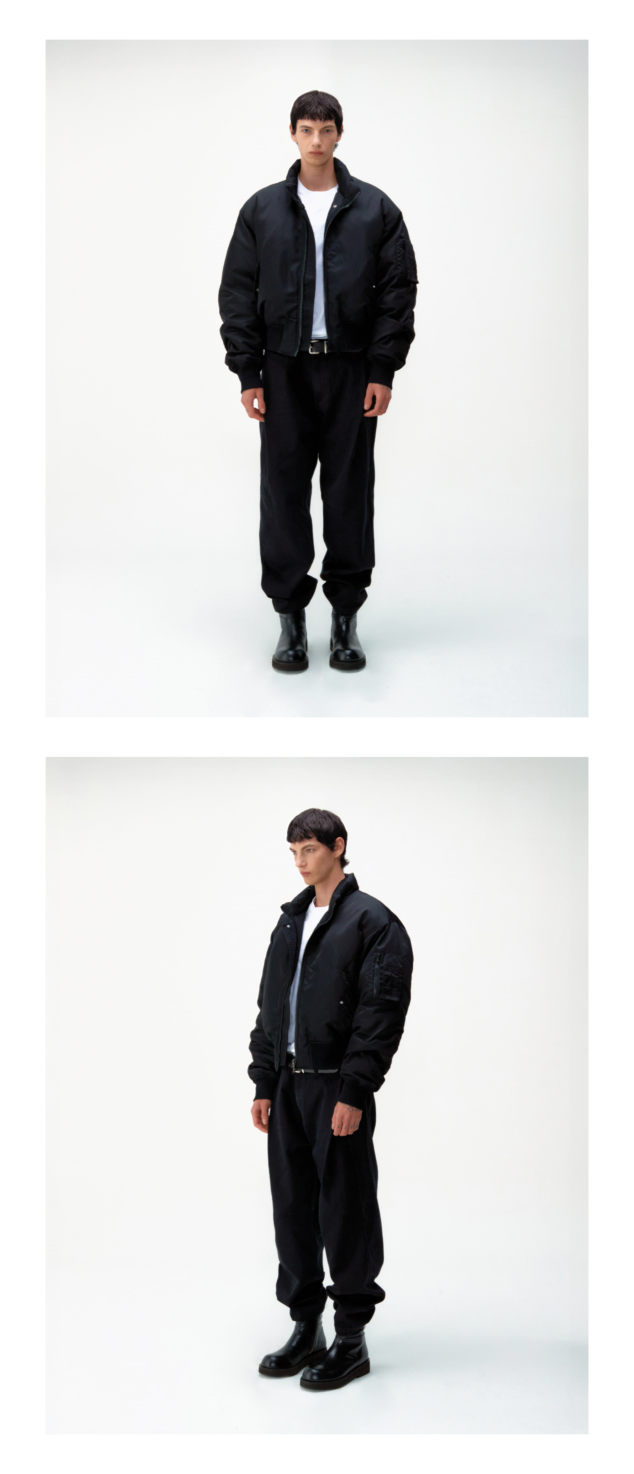 MUSINSA | COOR Stand Collar Neck Down Puffer (Black)