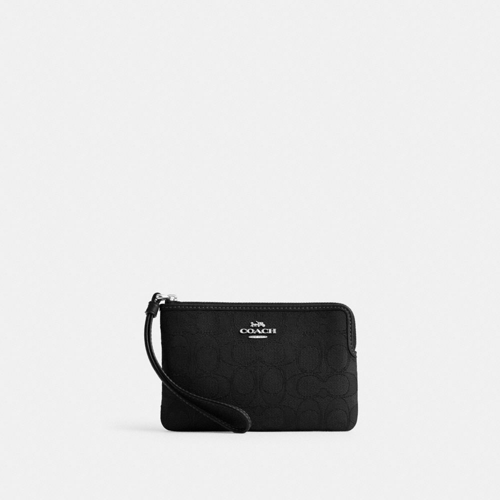 COACH® Outlet | Corner Zip Wristlet In Signature Jacquard