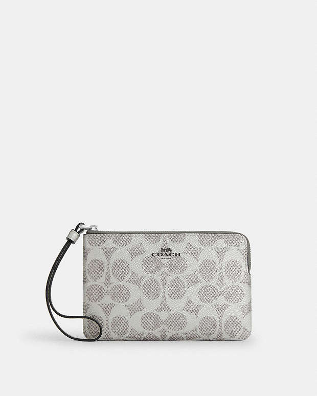 COACH® SK | Corner Zip Wristlet In Signature Canvas