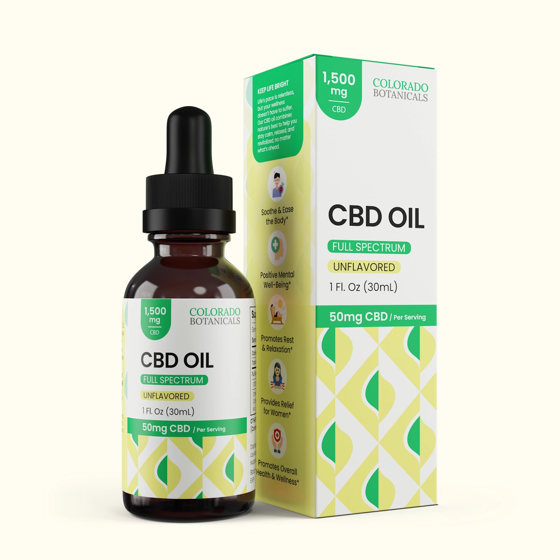 1,500mg Full Spectrum CBD Oil - With THC - 30mL - Colorado Botanicals