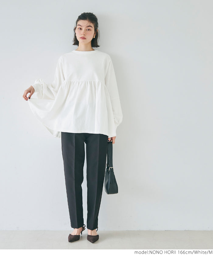 ミニ裏毛切り替えギャザートップス レディース メール便不可 – coca