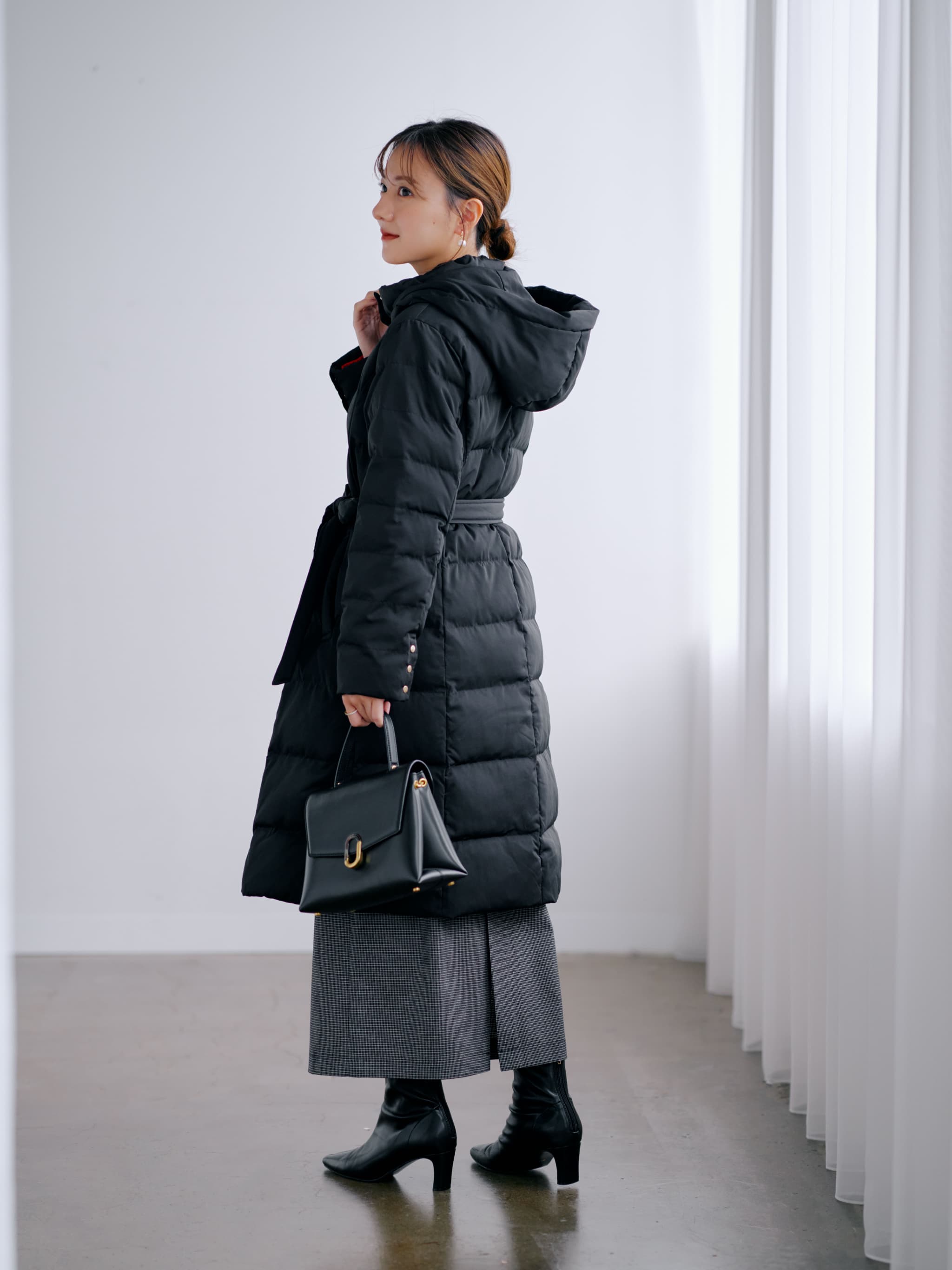 中綿ステッチロングコート | 小柄・低身長女性向けファッション通販