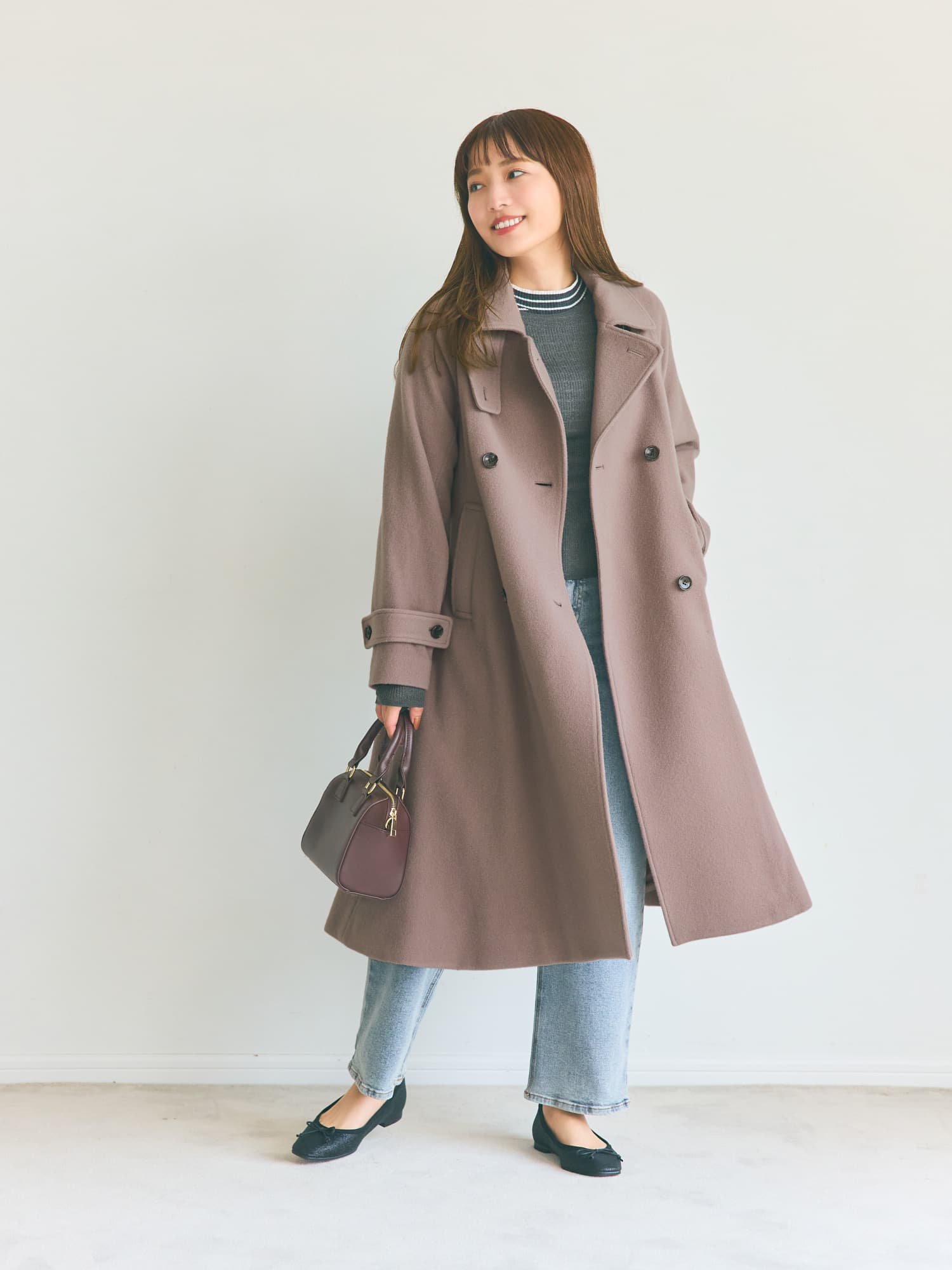 2wayカラーバックフレアウールコート-short & regular | 小柄・低身長