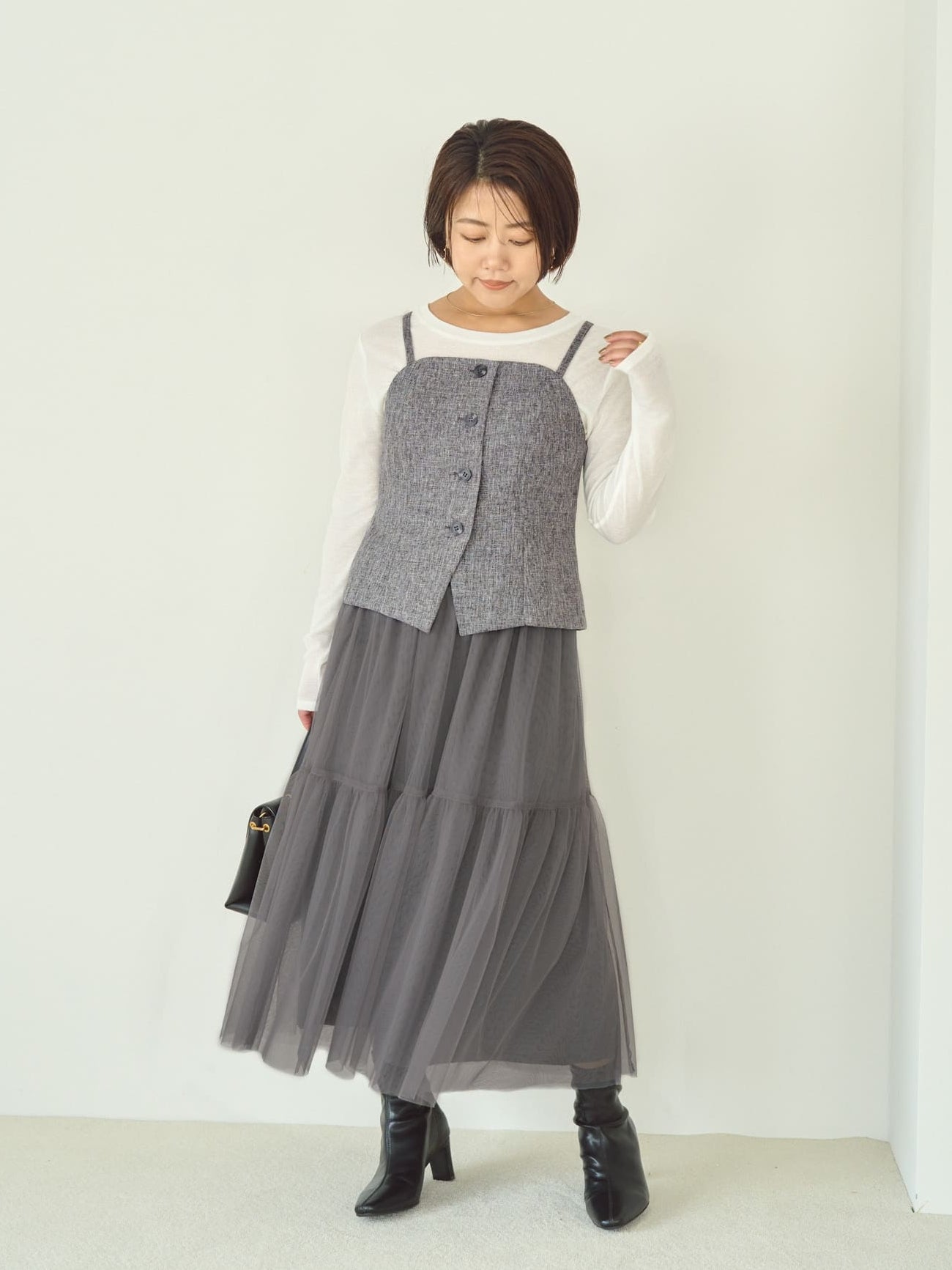 ビスチェチュールスカートセットアップ-short & regular | 小柄・低