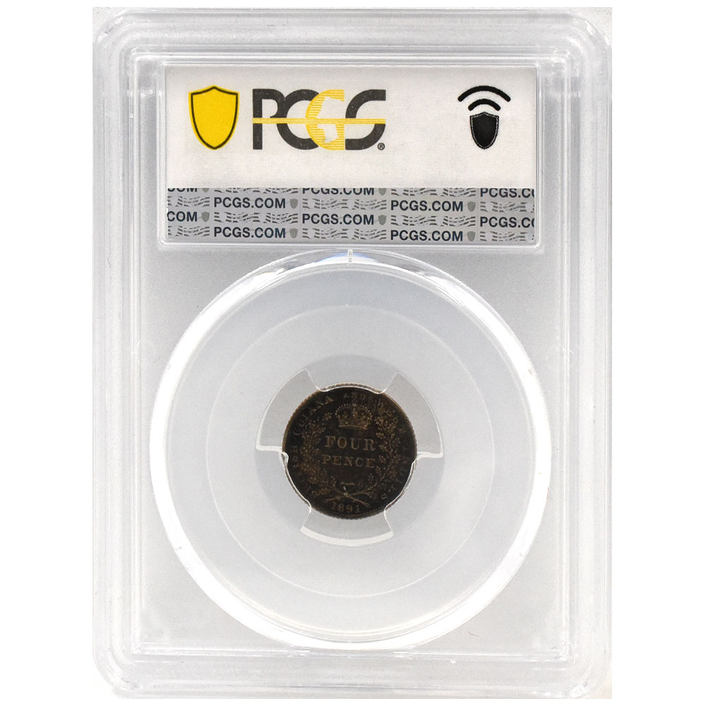 イギリス領ギアナ＆西インド諸島 1891 ヴィクリア女王 4ペニー 銀貨