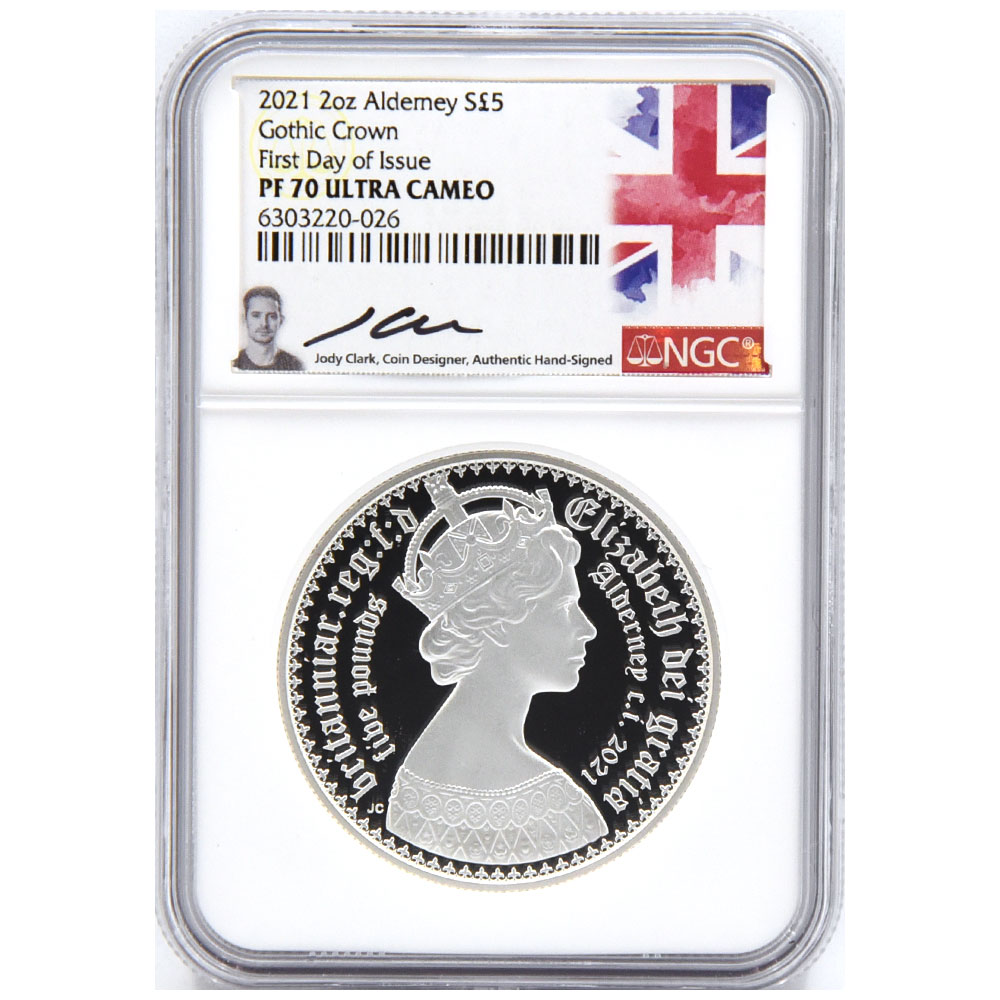 オルダニー 2021 ヴィクトリア 5ポンド 2オンス 銀貨 NGC PF70UC