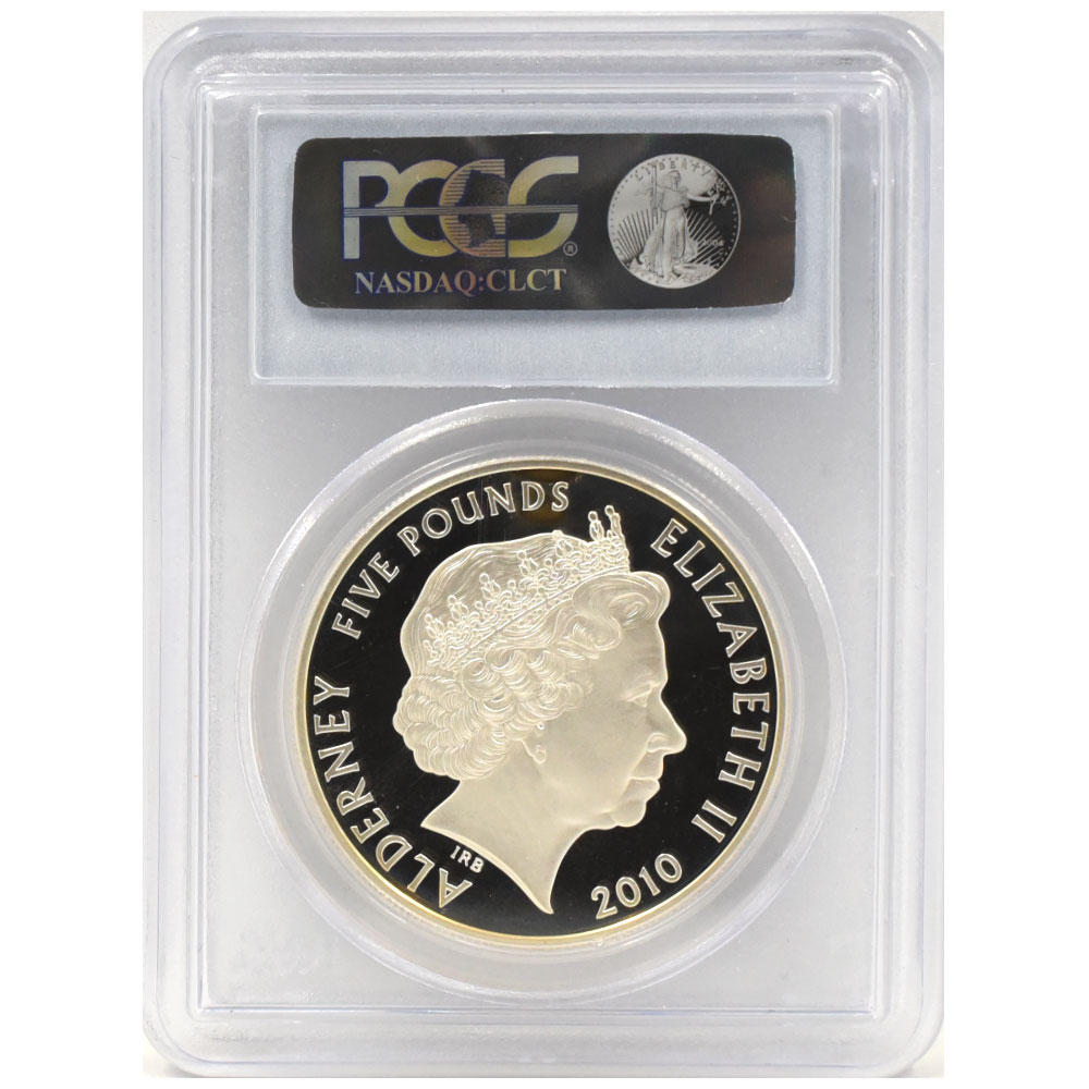 オルダニー 2010 エリザベス2世 5ポンド 銀貨 PCGS PR69DCAM
