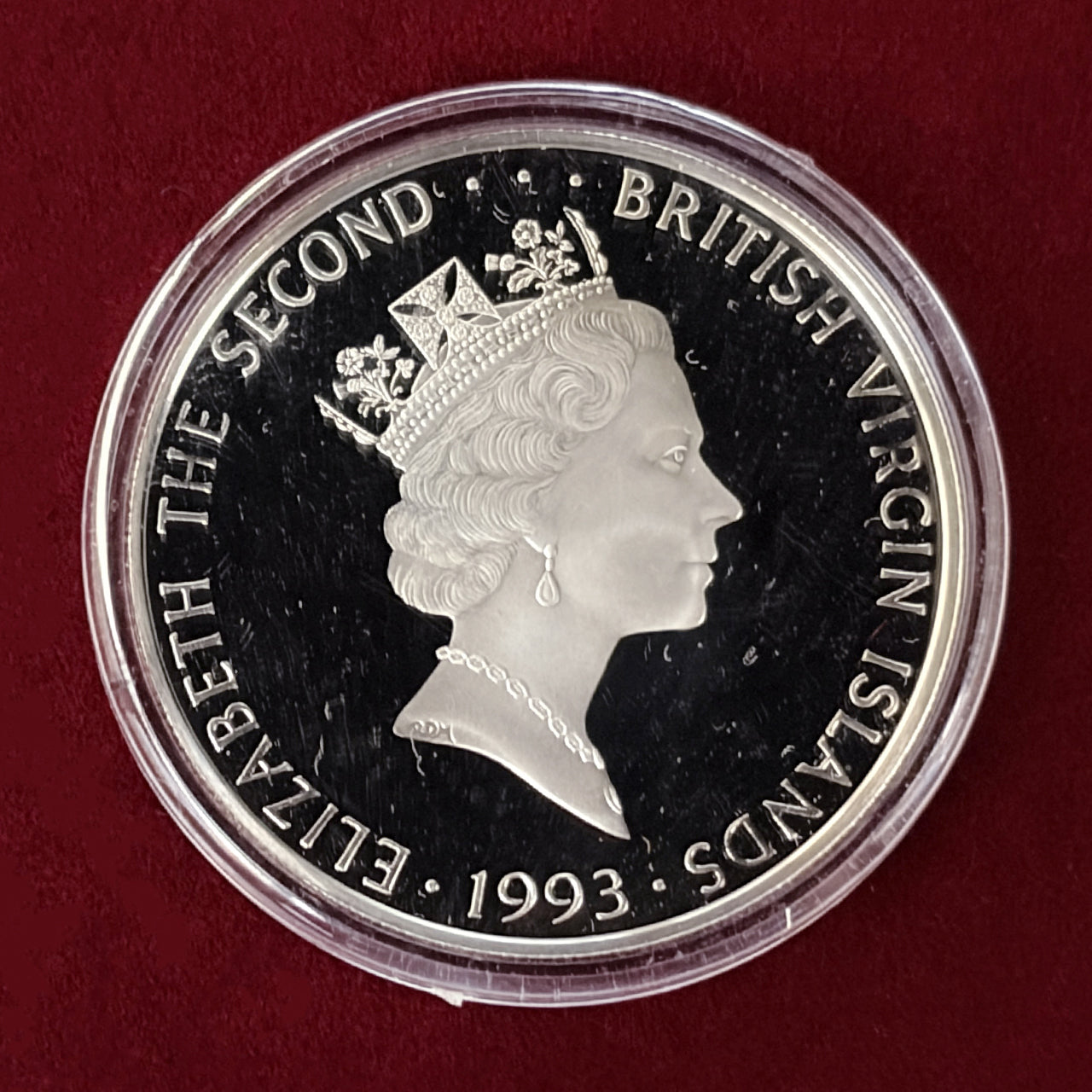 英領ヴァージン諸島】ユキヒョウ 25ドル 銀貨 プルーフ 1993［B