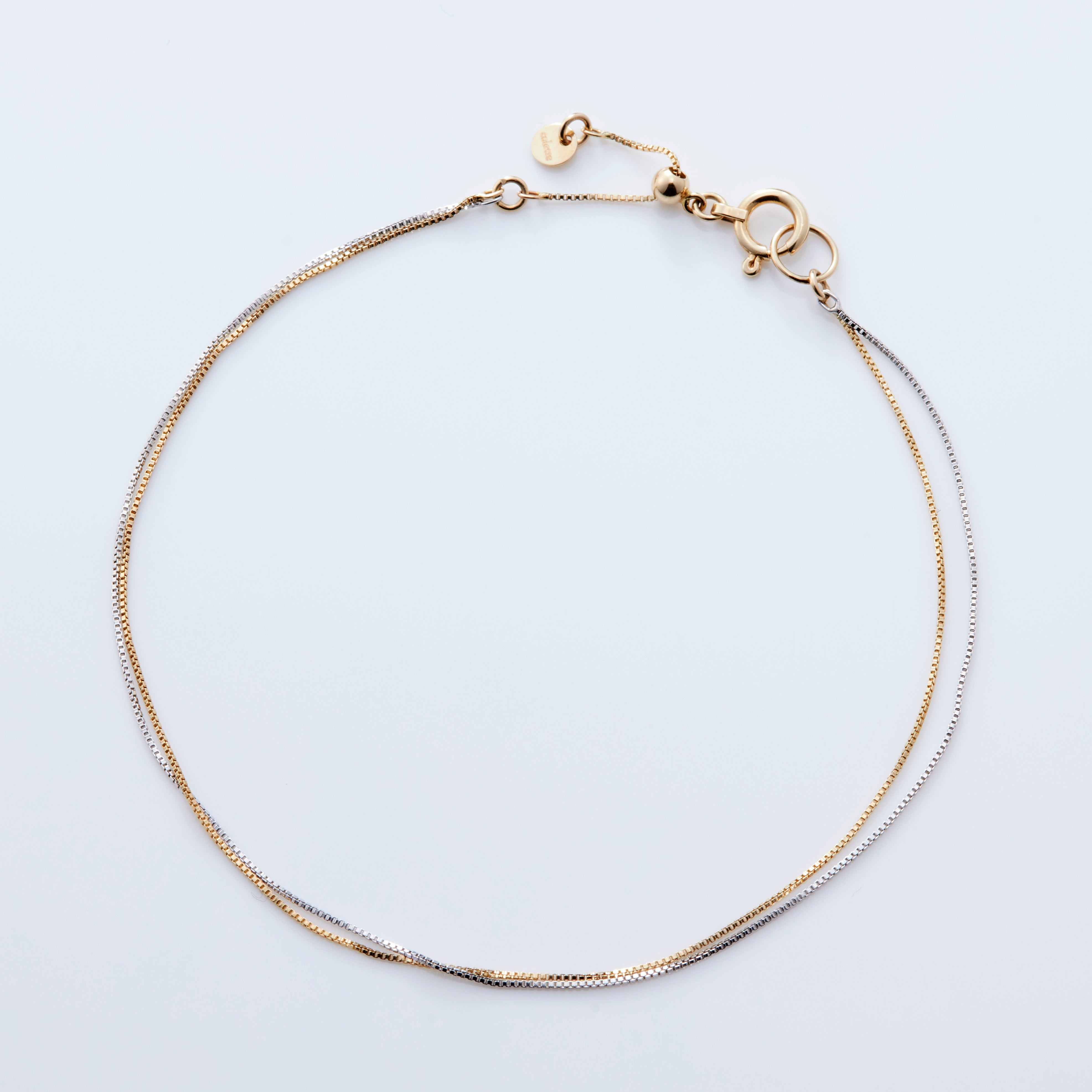 K10YG VチェーンS 2連コンビ ブレスレットYG×WG – COLETTE GIFT