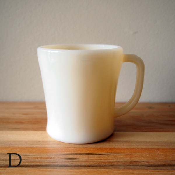 GLASSロゴ】D ハンドル マグ アイボリー フラットボトム1点 ＃004