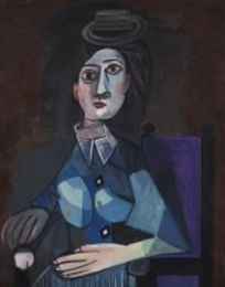 小さな丸帽子を被って座る女性|パブロ・ピカソ |所蔵作品検索｜国立