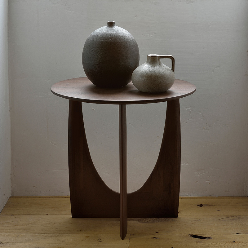 ETHNICRAFT（エスニクラフト）チーク ジオメトリック ブラウン サイド