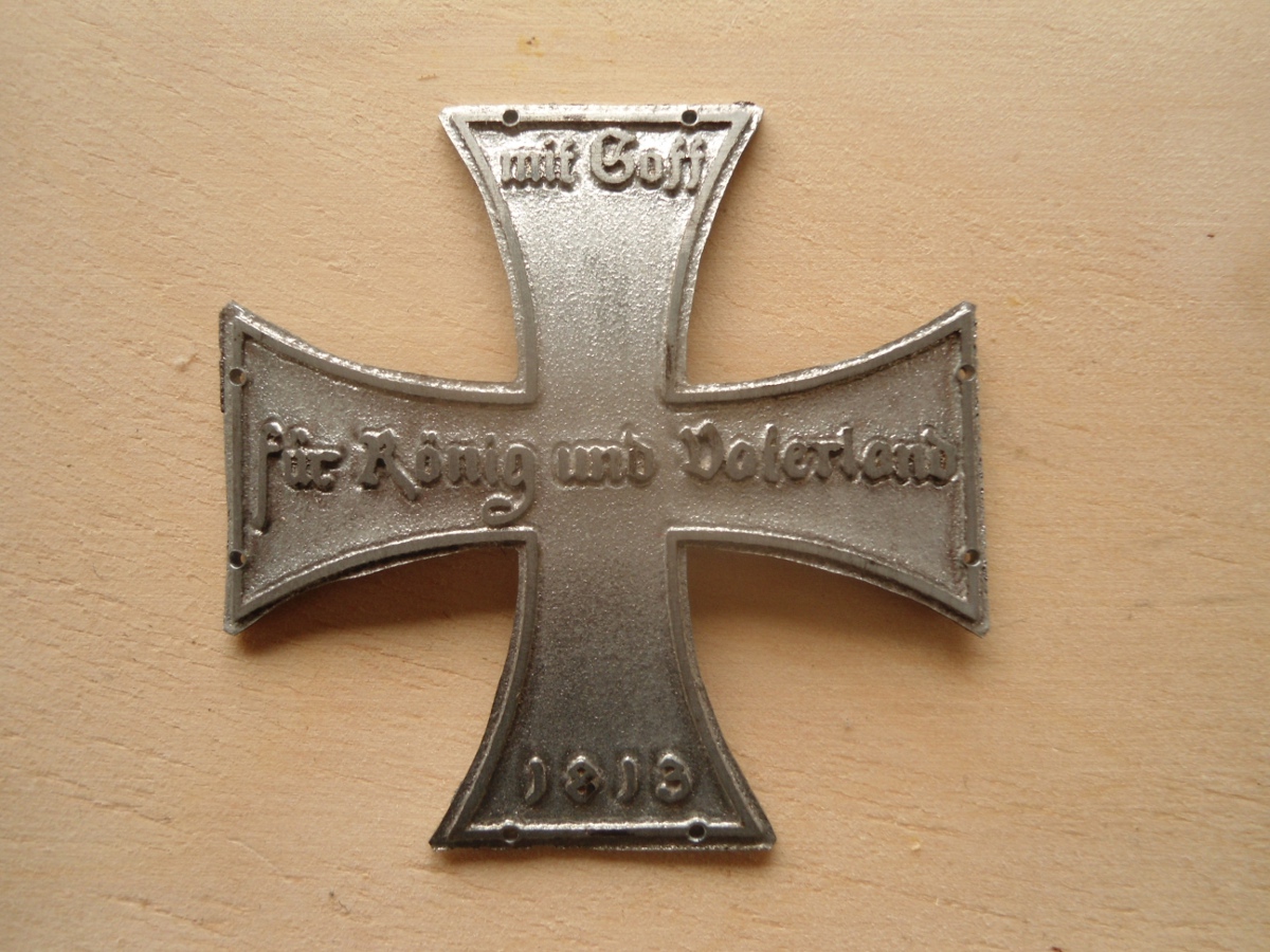 Prussian 1813 Landwehr Muze White Metal Cross - Corps Sutler