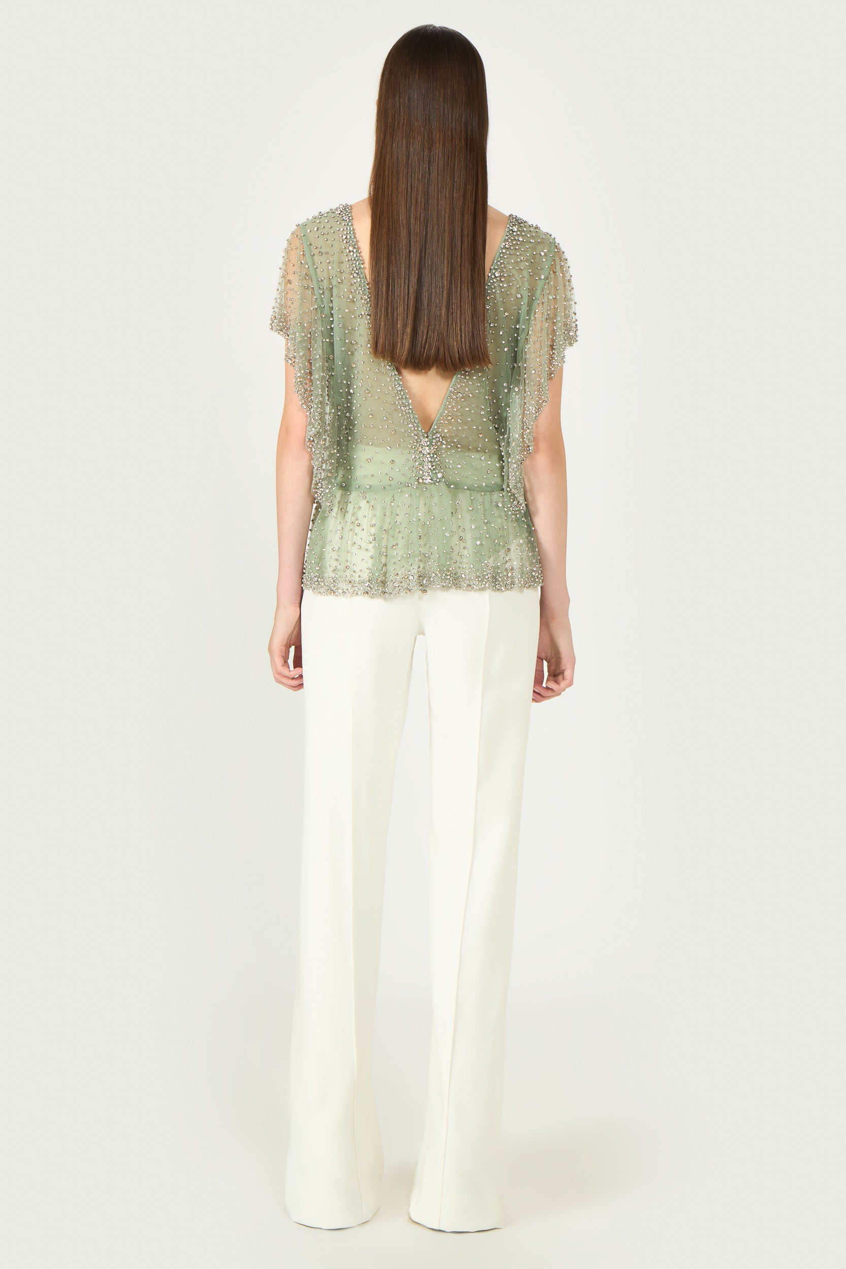 Aletta French Tulle Peplum Top