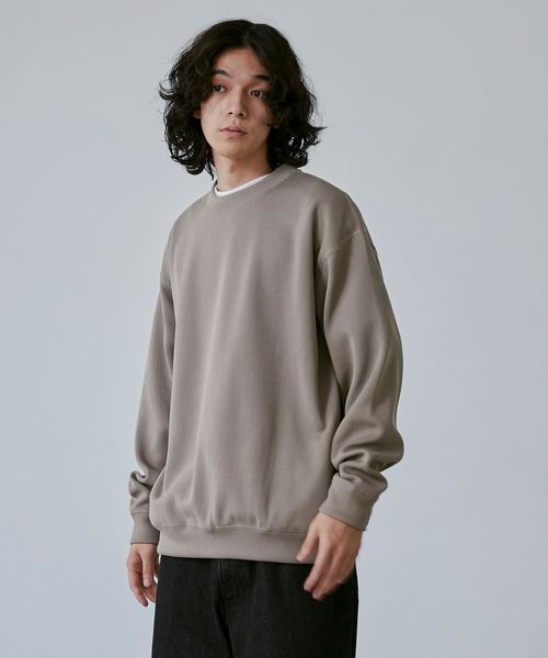 RIB TECHシリーズ】Wフェイスクルーネックスウェット