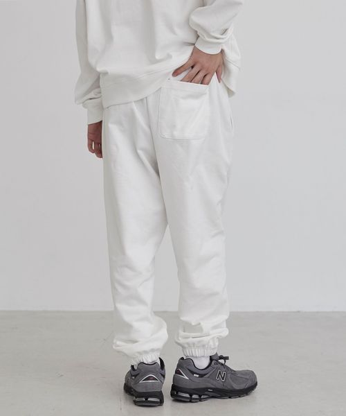 WELLTECT】ワンポイントロゴ刺繍スウェットパンツ