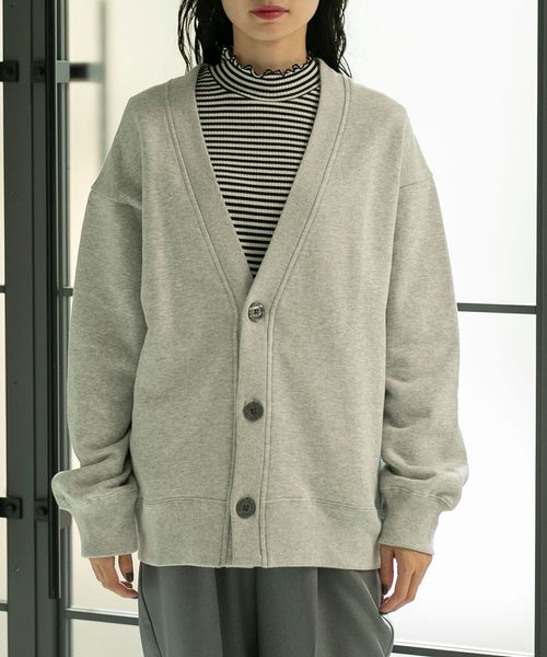 ソフト裏毛Vネックカーディガン