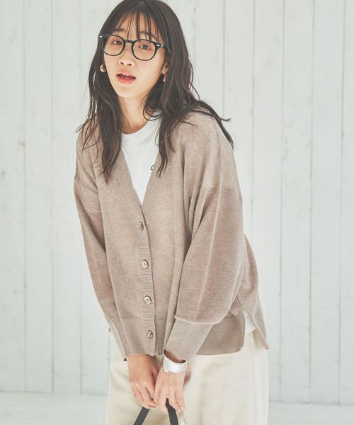 サラコVネックシアーニットカーディガン