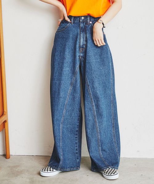 展開店舗限定】ワイドシームデニムパンツ