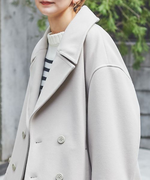 ジャージーメルトンビッグカラーPコート