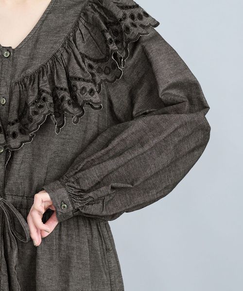 MIYAKO TAKAYAMA フリルデニムワンピース