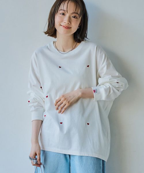 SunnySports別注ハートチビ刺繍ロングスリーブTシャツ