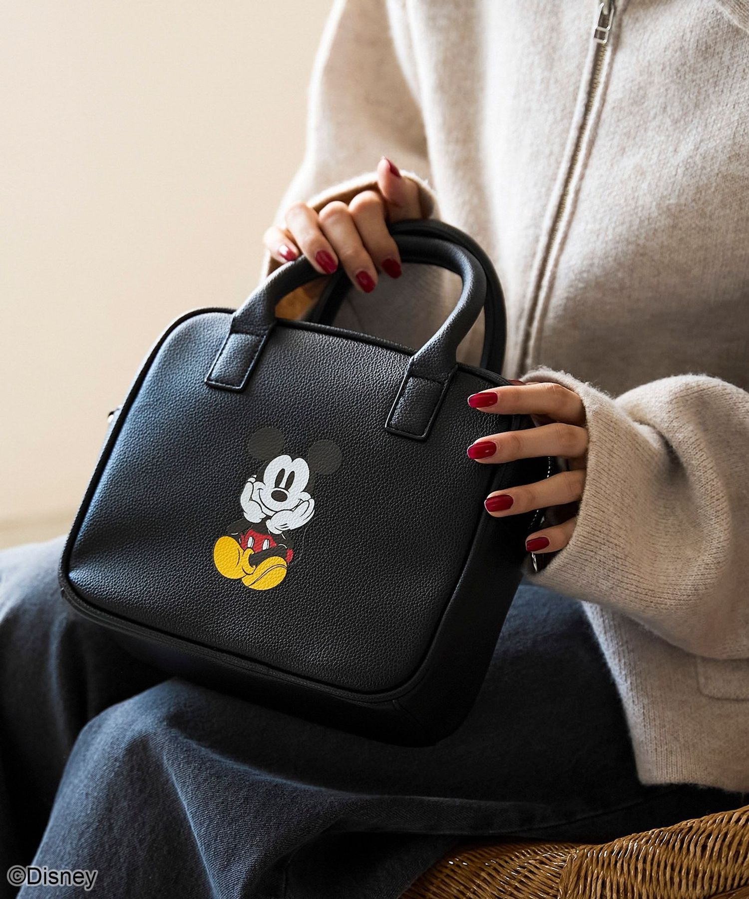 MICKEY（ミッキー）/別注】レザーライクボストンバッグ