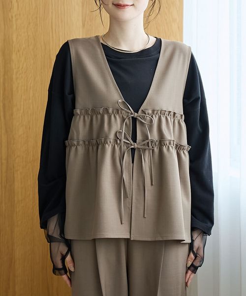 セットアイテム】リネンライク ビスチェセットアップ