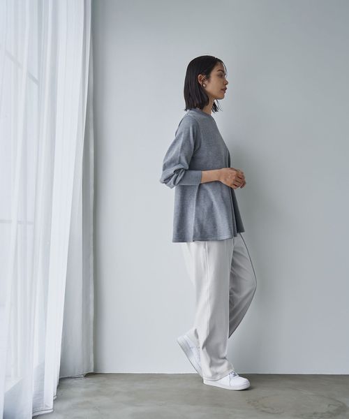 イージージョーゼットピンタックワイドパンツ