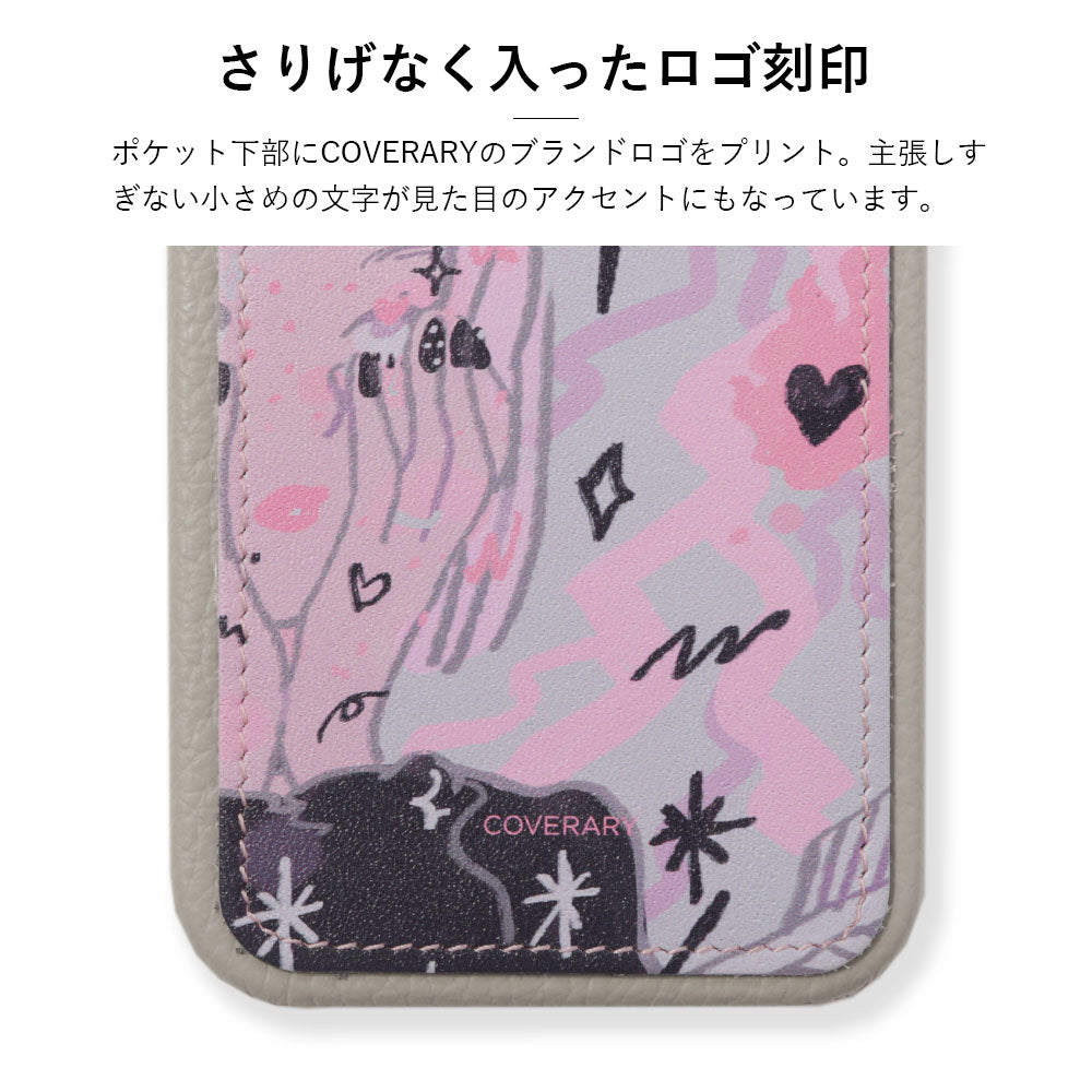 チヤキ × COVERARY 本革 イニシャルチャーム＆ポケット付き コラボ背面