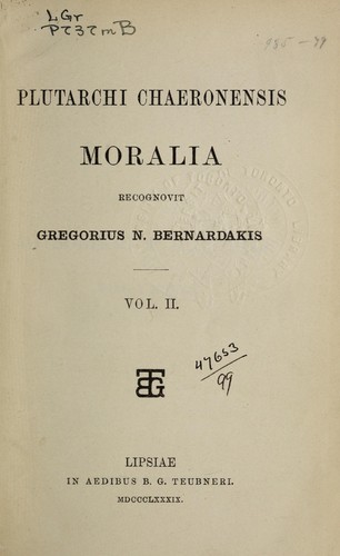 Moralia by Plutarch | Open Library